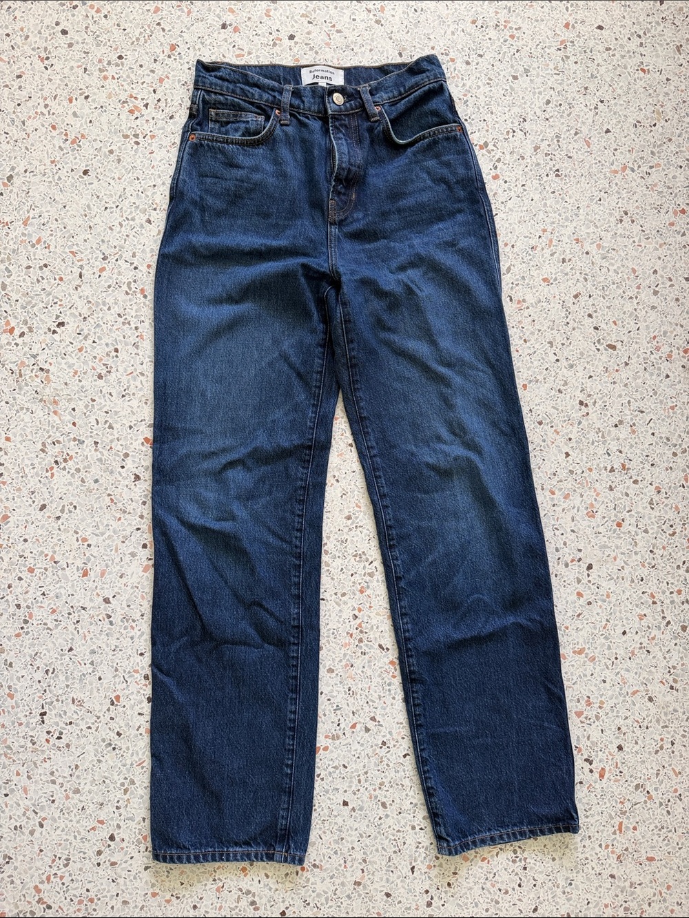 Reformation Straight Leg Jeans in Dark Indigo
